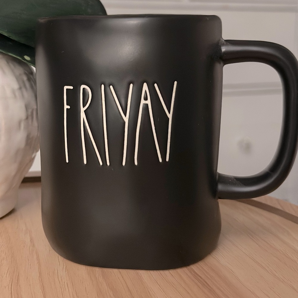 Rae Dunn Black “Friyay” Mug
